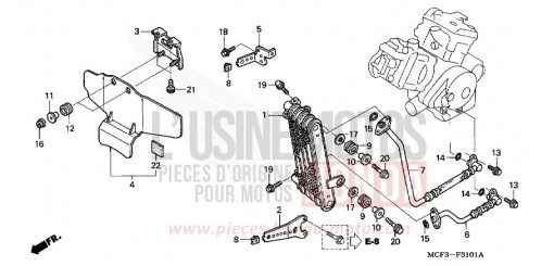 REFROIDISSEUR D'HUILE (VTR1000SP2/3/4/5/6) VTR1000SP5 de 2005